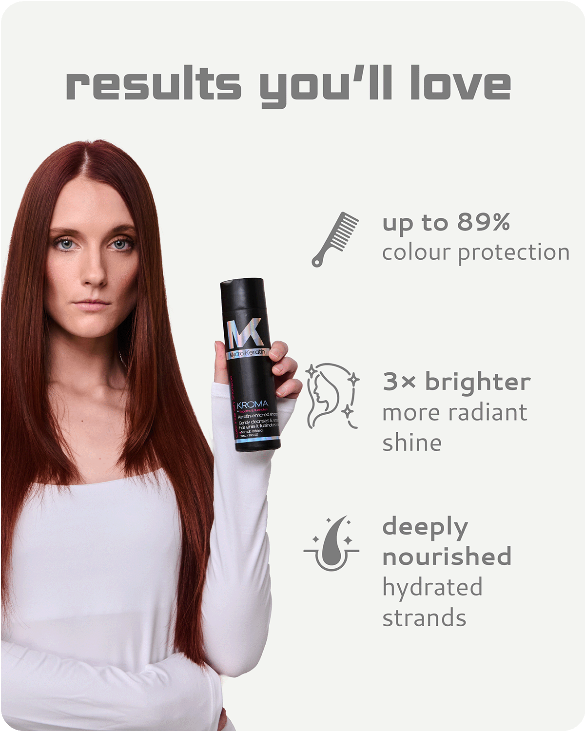 Kroma shampoo for color protection keeps hair lustrous and vibrant