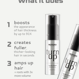 Turn Up Volume Powder providing incredible texture and a residue-free finish for perfect hair styling